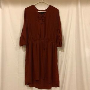 Maroon Dress with button up sleeves